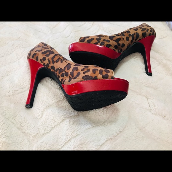 Candies leopard red heels 9 - Picture 6 of 10